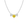 Angara Classic Yellow Sapphire And Diamond Necklace In White Gold/deep Yellow