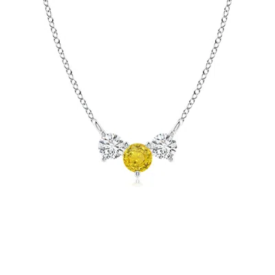 Angara Classic Yellow Sapphire And Diamond Necklace