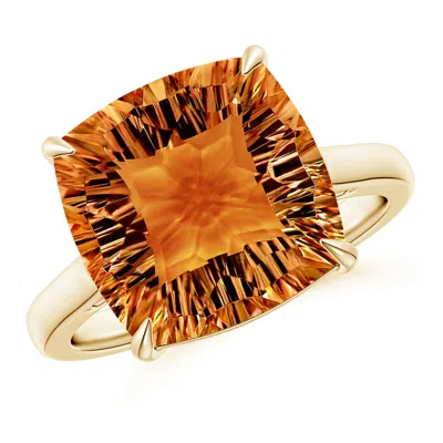 Angara Claw-set Cushion Citrine Solitaire Cocktail Ring In Gold