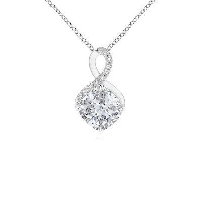 Angara Claw-set Diamond Infinity Pendant With Diamond Accents In Metallic