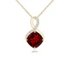 Angara Claw-set Garnet Infinity Pendant With Diamonds In Yellow Gold/rich Red