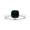 Angara Claw-set Gia Certified Cushion Teal Sapphire Solitaire Ring In White Gold/strong Greenish Blue