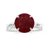 Angara Claw-set Gia Certified Round Ruby Solitaire Ring With Twisted Shank In White Gold/medium Pinkish Red