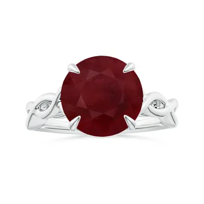 Angara Claw-set Gia Certified Round Ruby Solitaire Ring With Twisted Shank In Red