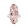 Angara Claw-set Gia Certified Solitaire Oval Morganite Split Shank Ring In White Gold/light Peach