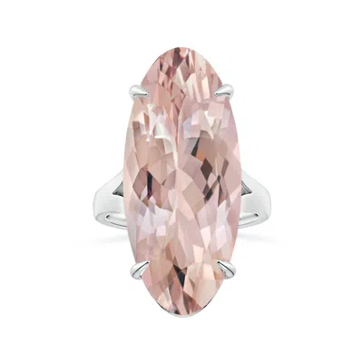 Angara Claw-set Gia Certified Solitaire Oval Morganite Split Shank Ring In Metallic