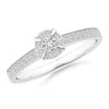 Angara Claw-set Halo Diamond Classic Promise Ring With Milgrain