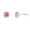 Angara Claw-set Pink Tourmaline Clover Stud Earrings In White Gold/medium Pink