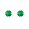 Angara Claw-set Round Emerald Solitaire Stud Earrings