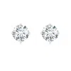 Angara Claw-set Round Lab-grown Diamond Solitaire Stud Earrings