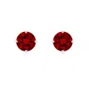Angara Claw-set Round Lab-grown Ruby Solitaire Stud Earrings