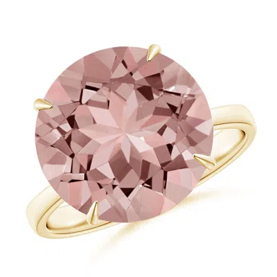 Angara Claw-set Round Morganite Cocktail Ring In Gold
