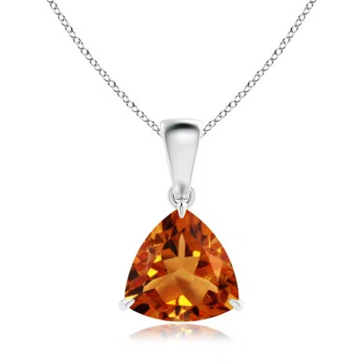 Angara Claw-set Trillion Citrine Solitaire Pendant In Brown