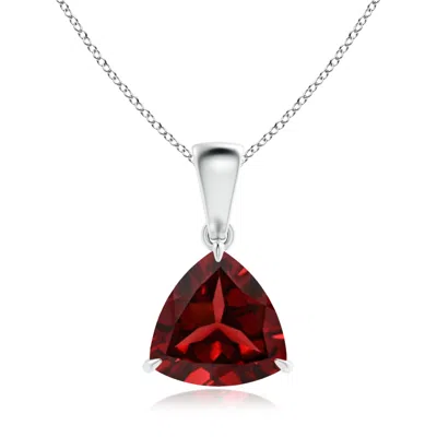 Angara Claw-set Trillion Garnet Solitaire Pendant In Red