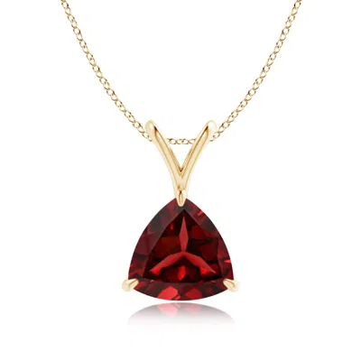 Angara Claw-set Trillion Garnet V-bale Pendant In Red
