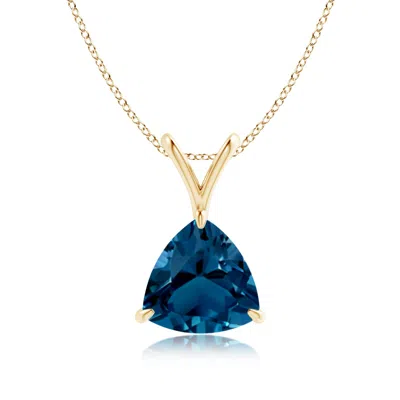 Angara Claw-set Trillion London Blue Topaz V-bale Pendant