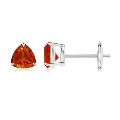 Angara Claw-set Trillion Spessartite Stud Earrings In Metallic