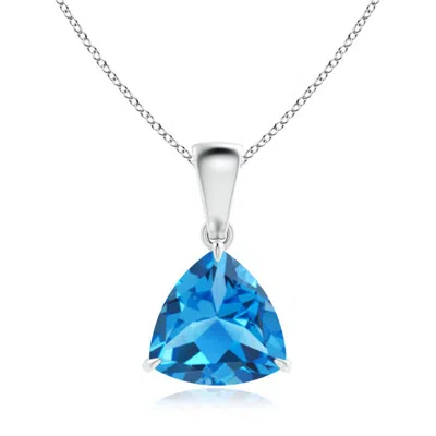 Angara Claw-set Trillion Swiss Blue Topaz Solitaire Pendant