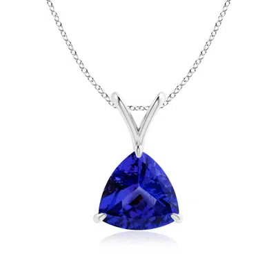 Angara Claw-set Trillion Tanzanite V-bale Pendant In Blue