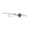 Angara Clover-shaped Amethyst Halo Infinity Bracelet In White Gold/dark Purple