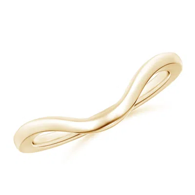 Angara Comfort Fit Curved Plain Wedding Band In Gold