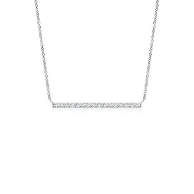 Angara Contemporary Diamond Bar Necklace In Metallic