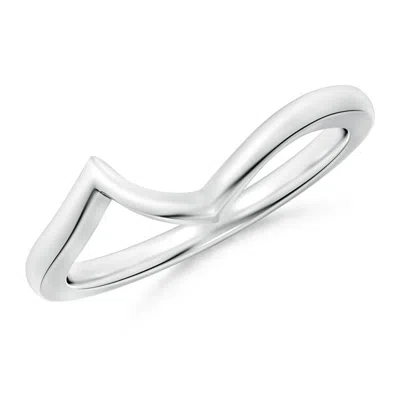 Angara Contoured Comfort Fit Wedding Band In White