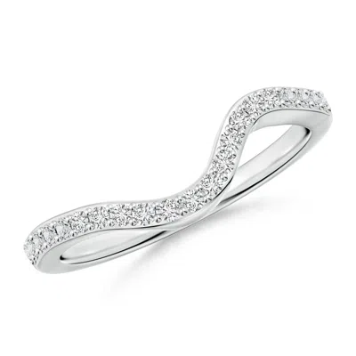 Angara Contoured Half Eternity Diamond Comfort Fit Wedding Ring In Metallic