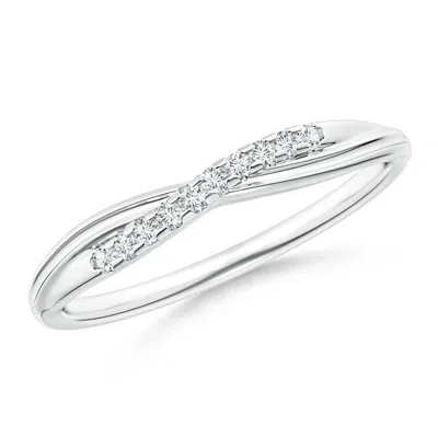 Angara Criss Cross Diamond Wedding Ring For Her In Metallic