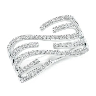 Angara Criss-cross Diamond Wrap Ring In White
