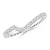 Angara Curved Classic Diamond Half Eternity Wedding Ring In White Gold/colorless