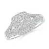 Angara Cushion Composite Diamond Halo Split Shank Bridal Set In White Gold/h