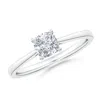 Angara Cushion Diamond Reverse Tapered Shank Cathedral Engagement Ring In White Gold/h