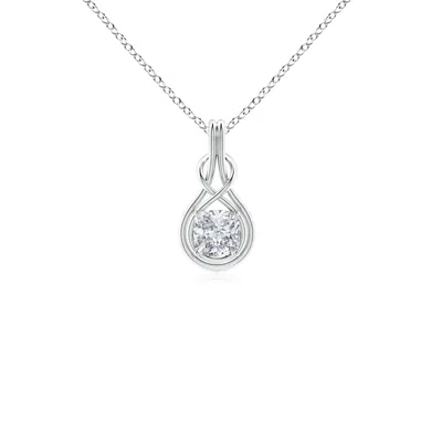Angara Cushion Diamond Solitaire Infinity Knot Pendant In Metallic