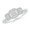 Angara Cushion Framed Composite Diamond Art Deco Promise Ring