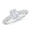 Angara Cushion Rectangular Lab-grown Diamond Twisted Rope Shank Engagement Ring In White Gold/f-g