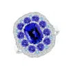 Angara Cushion Tanzanite Cocktail Ring With Milgrain Detailing In White Gold/deep Rich Violet Blue