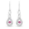 Angara Dancing Pink Sapphire Infinity Drop Earrings With Diamond In White Gold/rich Pink