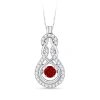 Angara Dancing Ruby Infinity Knot Pendant With Diamonds In White Gold/deep Rich Red