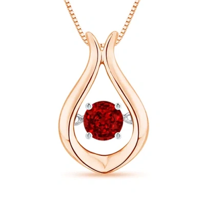 Angara Dancing Ruby Solitaire Drop Pendant In Gold