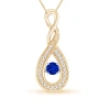 Angara Dancing Sapphire Infinity Loop Pendant With Diamonds In Yellow Gold/deep Rich Blue