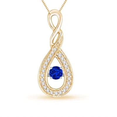 Angara Dancing Sapphire Infinity Loop Pendant With Diamonds In Gold