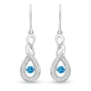 Angara Dancing Swiss Blue Topaz Infinity Drop Earrings With Diamond In White Gold/swiss Blue