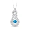 Angara Dancing Swiss Blue Topaz Infinity Knot Pendant With Diamonds In White Gold/swiss Blue
