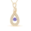 Angara Dancing Tanzanite Infinity Loop Pendant With Diamonds In Yellow Gold/deep Rich Violet Blue