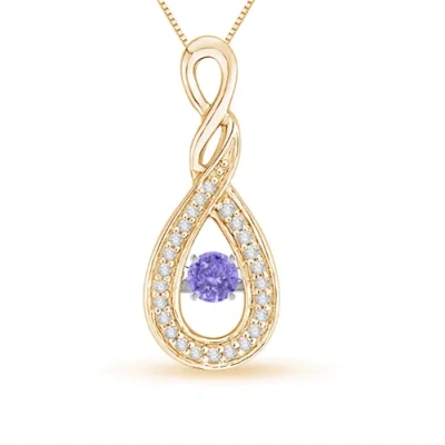 Angara Dancing Tanzanite Infinity Loop Pendant With Diamonds In Gold