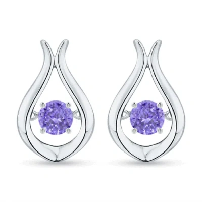 Angara Dancing Tanzanite Solitaire Drop Earrings In Metallic