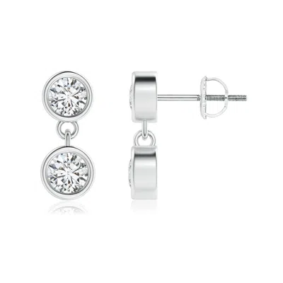 Angara Dangling Two Stone Diamond Earrings