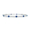 Angara Diamond And Sapphire Station Stackable Bracelet In White Gold/medium To Rich Blue