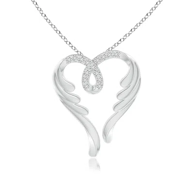Angara Diamond Angel Heart Pendant In Metallic